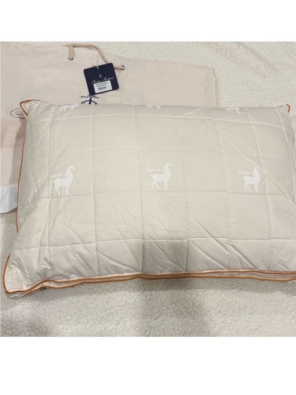 Brooks Brothers set of 2 Cashmere And Wool Blend Luxury Pillows - Picture 10 of 10